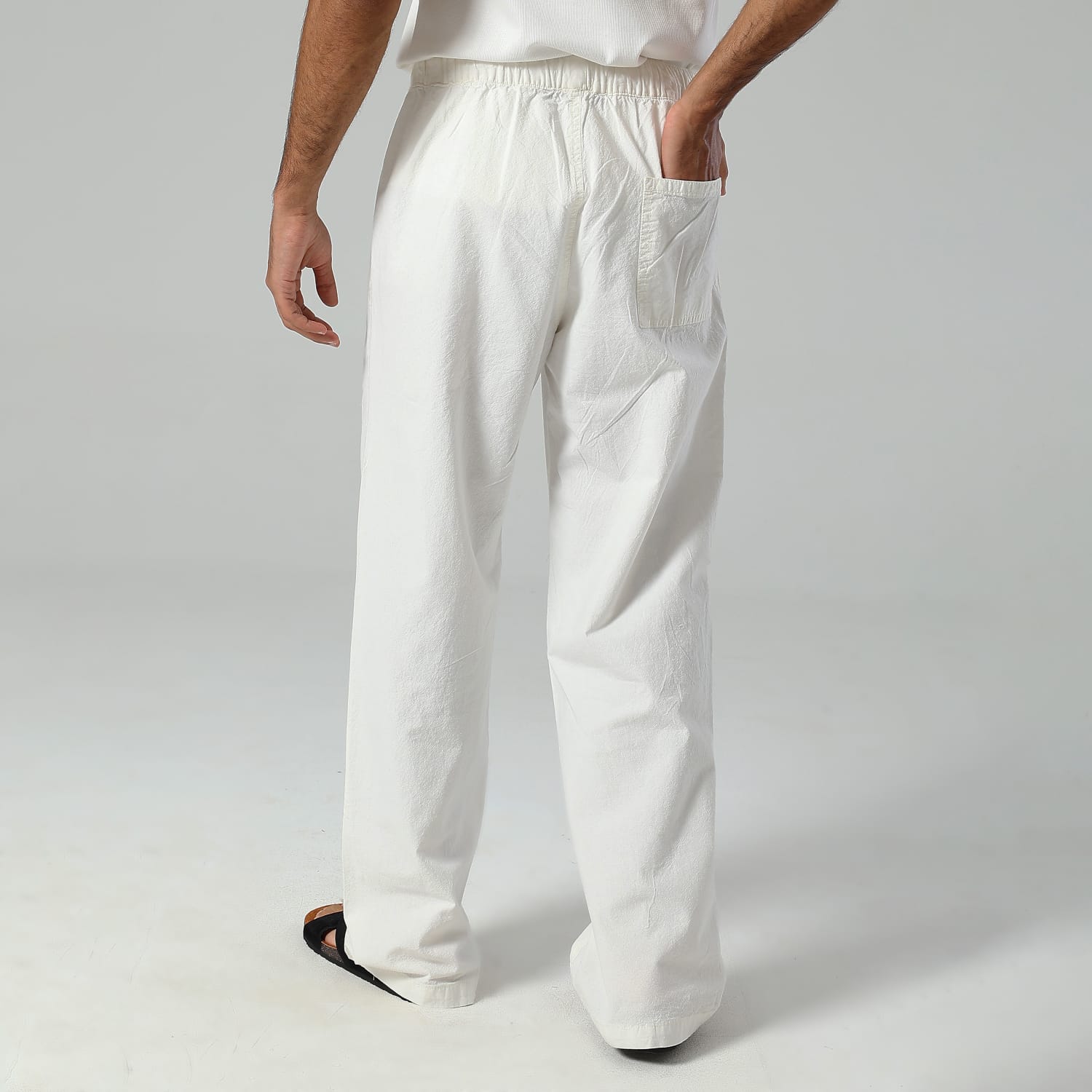 Relaxed Fit Trousers-White - Image 4