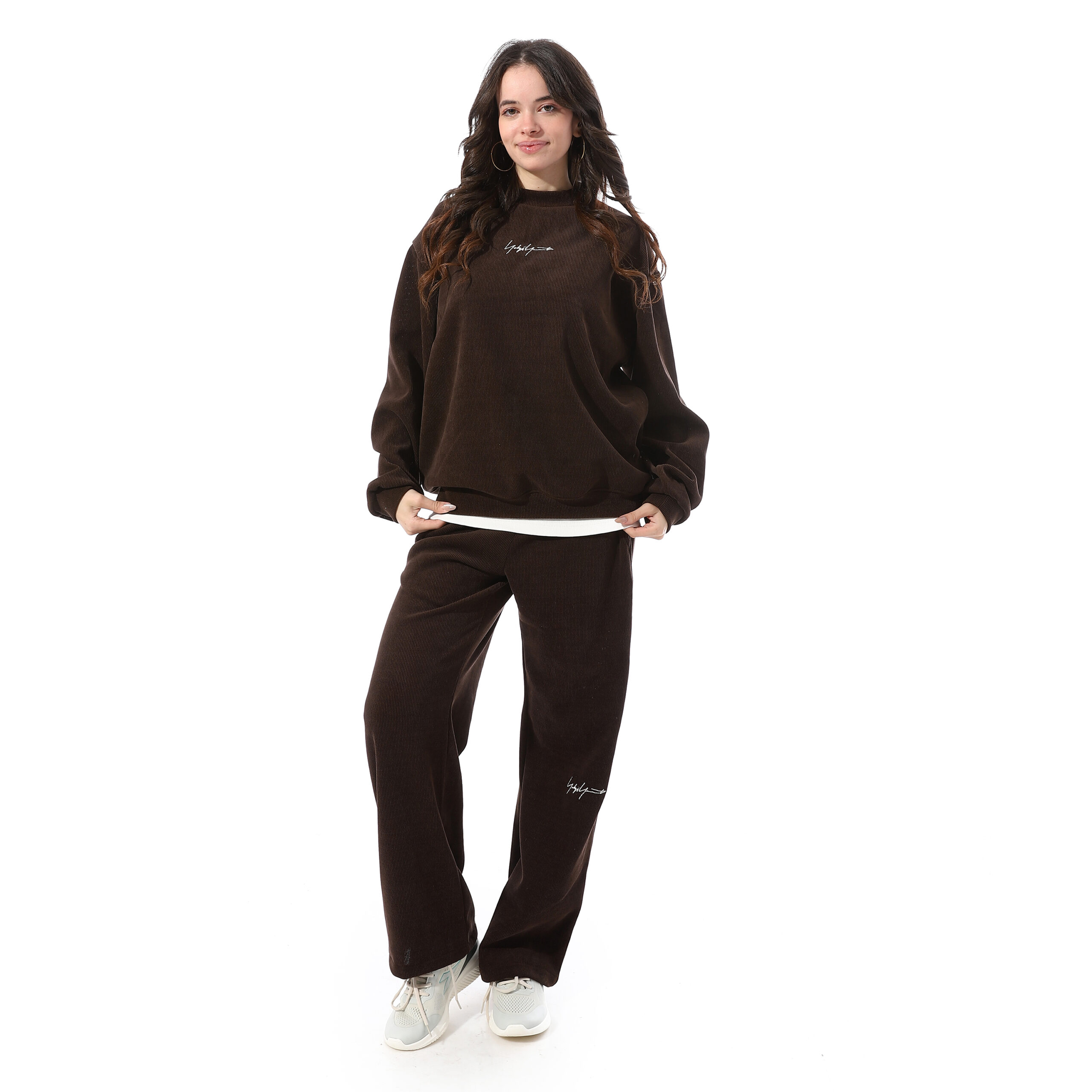 Oversized Velvet Set-Brown